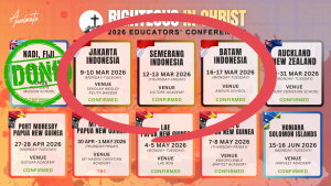 Schedule for the Indonesia Educators Conference mission trip.