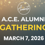 2026 A.C.E. Alumni Gathering event banner for March 7 in Jakarta.