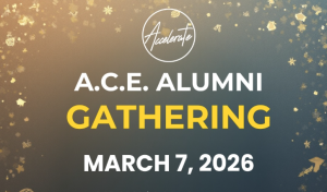 2026 A.C.E. Alumni Gathering event banner for March 7 in Jakarta.