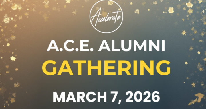 2026 A.C.E. Alumni Gathering event banner for March 7 in Jakarta.
