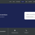 Screenshot of the Accelerate Convention Portal login and registration page.